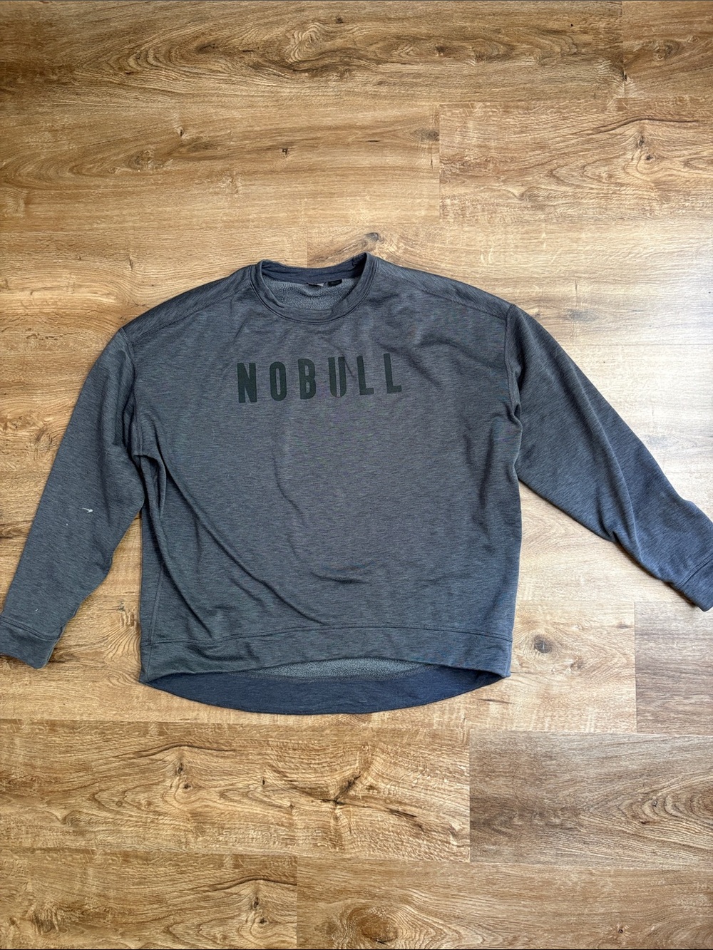 NOBULL Charcoal Gray Crewneck Sweatshirt with Black Logo